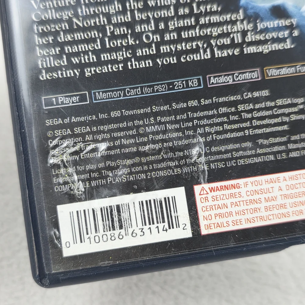 The Golden Compass Video Game Sony Playstation 2 PS2 Complete With Manual